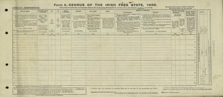 A blank 1926 census form
