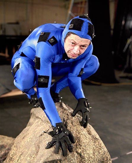 Andy Serkis wearing his ‘magic suit’ to play Gollum in The Lord of the Rings: the Two Towers (2002).