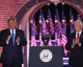 US-POLITICS-VOTE-REPUBLICANS<br>US President Donald Trump and US Vice President Mike Pence attend the third night of the Republican National Convention at Fort McHenry National Monument in Baltimore, Maryland, August 26, 2020. (Photo by SAUL LOEB / AFP) (Photo by SAUL LOEB/AFP via Getty Images)