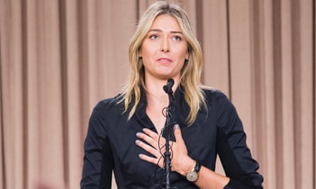 Maria Sharapova in 2016, announcing she failed a doping test at the Australian Open