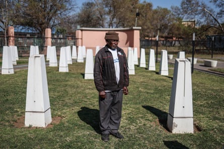 Abram Mofokeng, one of the survivors of the massacre, visits the memorial site on 3 September.