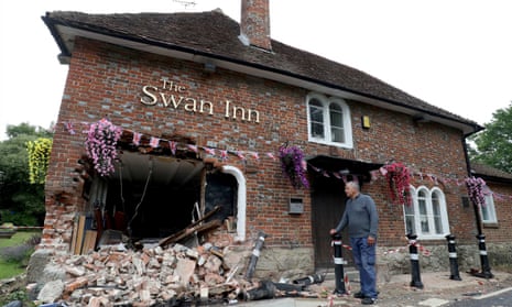 Ray Perkins, landlord of The Swan Inn in Ashford, Kent, outside his pub.