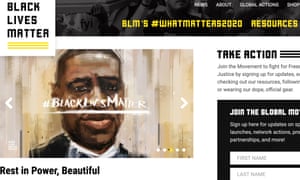 The BLM website Tometi set up.