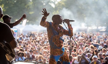 Seun Kuti &amp; Egypt 80 on the Barbican music stage at Walthamstow Garden Party earlier this year.