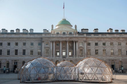 Michael Pinsky’s Pollution Pods. Installation at Somerset House, London, 2018.