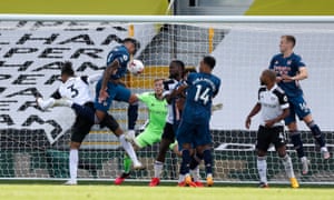 Gabriel (second left) doubles Arsenal’s lead.