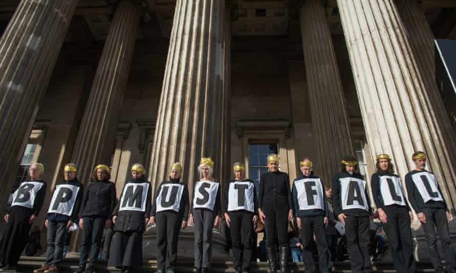A protest against BP’s sponsorship of cultural exhibitions at the British Museum.