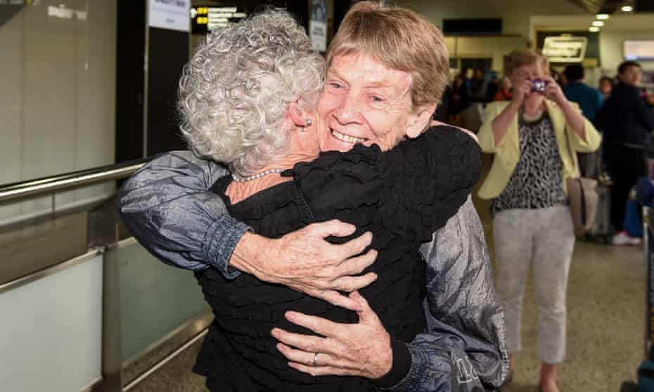 Catholic nun Patricia Fox after arriving at Melbourne airport
