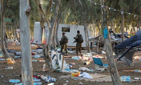 The site of the Nova festival in the forest near kibbutz Re'im after the deadly attack of Hamas on 7 October