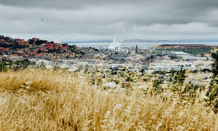 The Chevron refinery, seen from the hilltop of the Point Richmond neighbourhood in California.