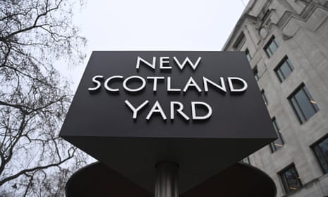 A sign outside New Scotland Yard in London.