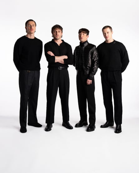 . (l to r) Harris Dickinson (John Lennon), Paul Mescal (Paul McCartney), Barry Keoghan (Ringo Starr), and Joseph Quinn (George Harrison) at a photocall for Sam Mendes’ forthcoming Beatles films.