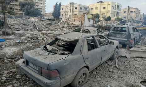 Local do ataque aéreo israelense noturno que teve como alvo a cidade de Tiro, no sul do Líbano, em 9 de novembro.