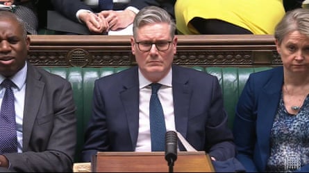 Keir Starmer, David Lammy and Yvette Cooper in the House of Commons.