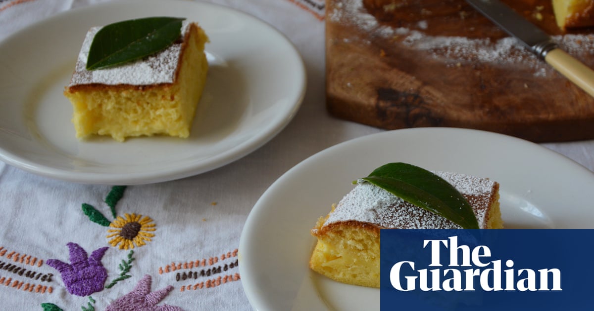 Rachel Roddy’s recipe for sponge cake with lemon custard filling