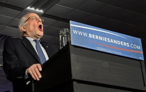 In his speech, he says: ‘As I think about what happened tonight, I think the people of Iowa have sent a very profound message, to the political establishment, to the economic establishment and by the way to the media establishment. And that is, given the enormous crises facing our country, it is just too late for establishment politics and American economics. What the American people have said … is we can no longer continue to have a corrupt campaign finance system’