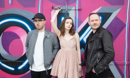 Martin Doherty, Lauren Mayberry and Iain Cook in 2018.