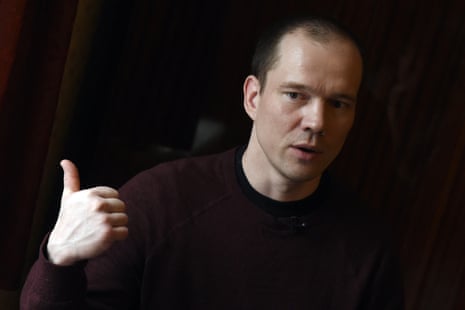 A picture from March 2017 shows Russian opposition activist Ildar Dadin after he was freed from jail