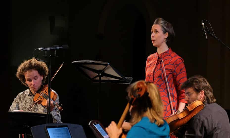 Soprano Juliet Fraser performs with members of the Sonar Quartett at the Huddersfield contemporary music festival.