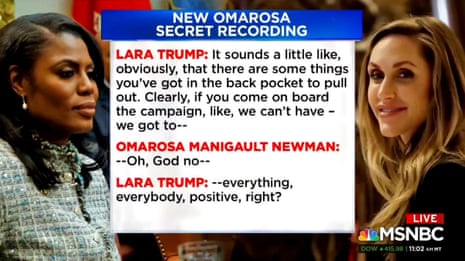 Audio recording of conversation between Omarosa Manigault Newman and Lara Trump – video