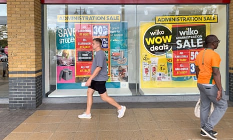 A photo of an administration sale at a Wilko shop in Staines-upon-Thames, Surrey.