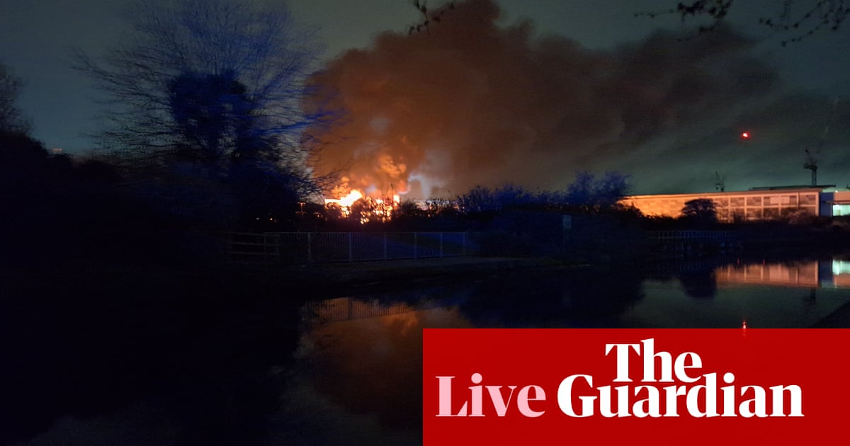 Heathrow airport closed as firefighters tackle large Hayes substation fire that sparked blackouts – live