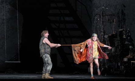 Andreas Schager (Siegfried) and Peter Hoare (Mime) in Siegfried at the Royal Opera House, London.