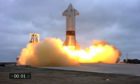 Elon Musk's Starship lands successfully for first time – video | SpaceX | The Guardian