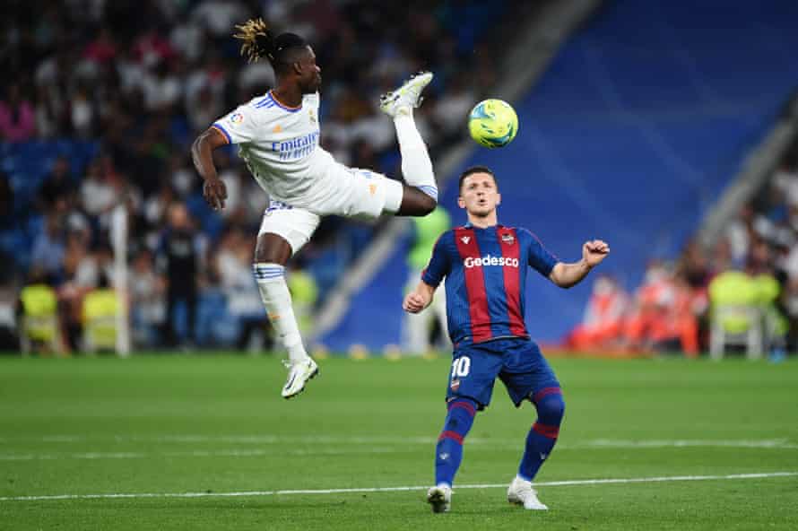 Eduardo Camavinga takes to the sky against Levante. He would add energy for Real Madrid if he gets to start.