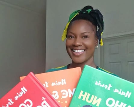 Naia Lewis poses with a range of Caribbean Creole language texts.