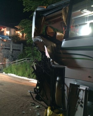Bus after crash near Berne.