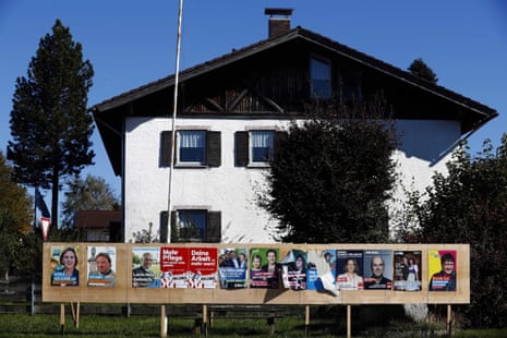 Election posters in the small village of Hundham, Bavaria