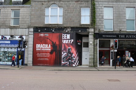 A boarded up shop in Aberdeen.