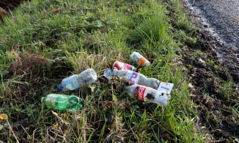 Discarded plastic bottles