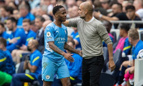 Raheem Sterling subbed by Pep Guardiola