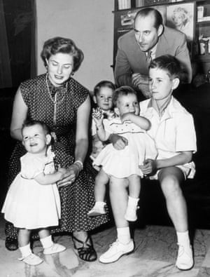 Ingrid Bergman and Roberto Rossellini with their children Ingrid, Roberto Jr, Isabella and Renzo in 1953.