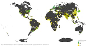 Past and present growth of cities around the world