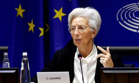 The European Central Bank president, Christine Lagarde, in Brussels.