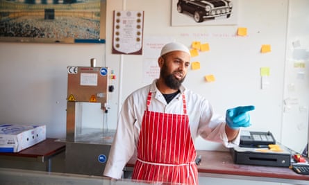 Halal butcher Mohammed Tabrez Noorji in his shop in Blackburn.