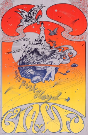 Hapshash & the Coloured Coat, CIA v UFO, 1967‘Posters by Osiris were originally produced to advertise the UFO Club, the all-night dance concerts and multimedia shows held weekly in Tottenham Court Road. The house team consisted of Michael English and Nigel Waymouth, who worked under the name of Hapshash & the Coloured Coat. Michael English said: “Sexuality was a strong force in our posters and there is a lot of that happening here. Dragons and pubic hair!” Unfortunately, the eagle-eyed printer made English remove the pubic hair from the centre of this image before he would print it’