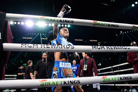 Mario Barrios arrive to fight Manny Pacquiao on Saturday night.