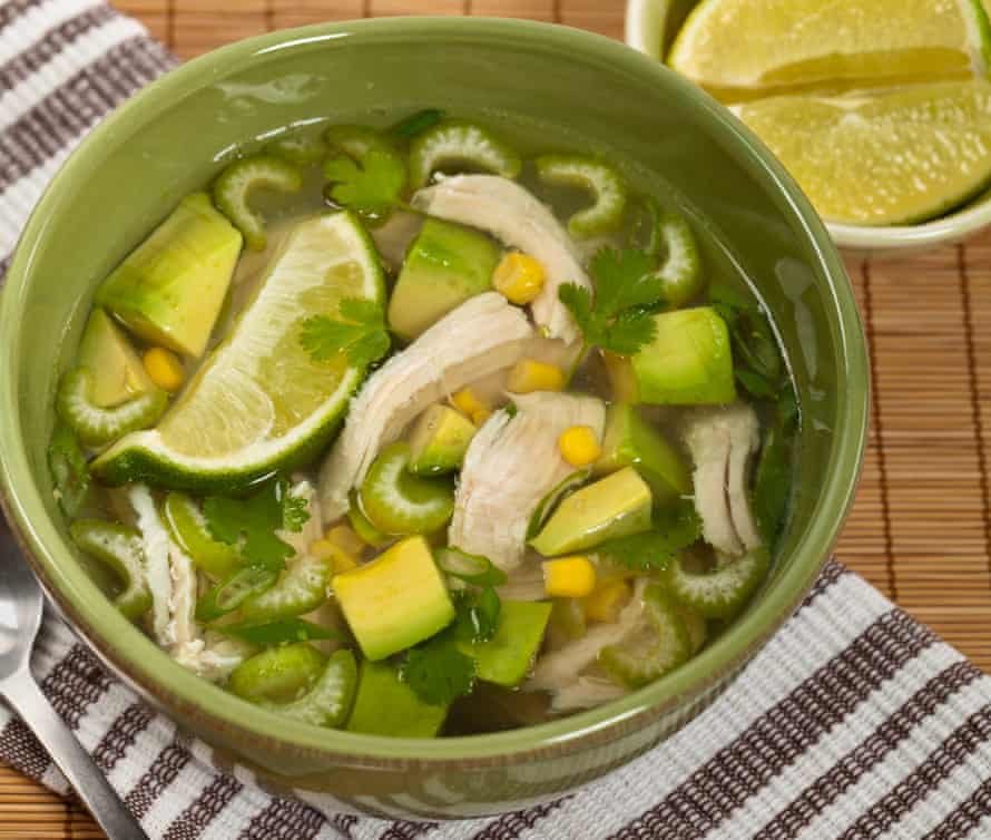 Chicken avocado and lime soup.