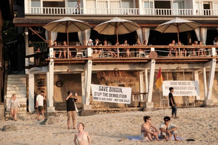 ‘Save Bingin, stop the demolition! Bingin is our home — not for sale!’