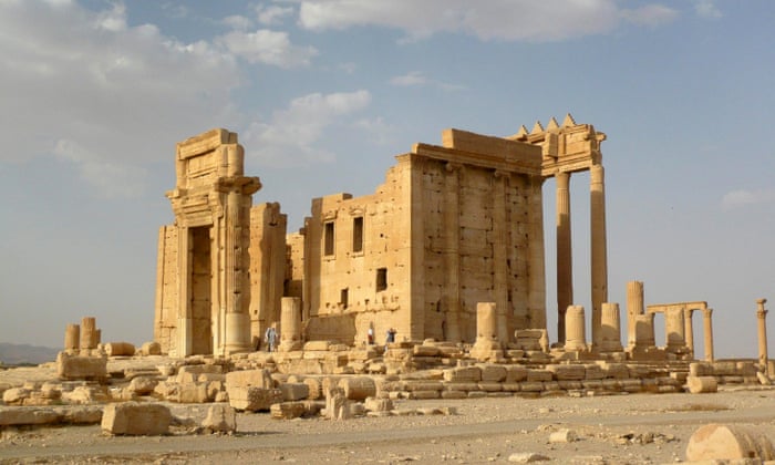 Isis destruction of Palmyra's Temple of Bel revealed in satellite images |  Syria | The Guardian