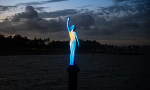 Ocean Siren, a four-metre tall solar-powered sculpture of a young indigenous girl