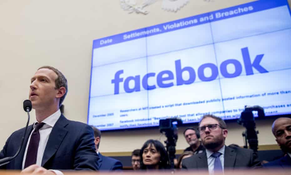 Mark Zuckerberg, Facebook CEO, testifies in Washington DC on 23 October 2019.
