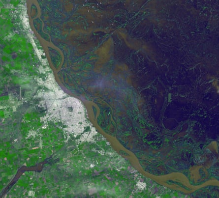 The entire Parana River floodplain for hundreds of kilometres is still underwater or wet