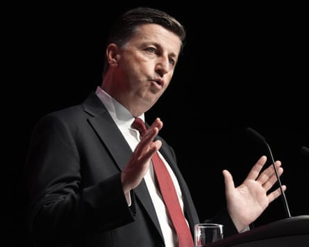 Douglas Alexander speaking at the Labour party conference