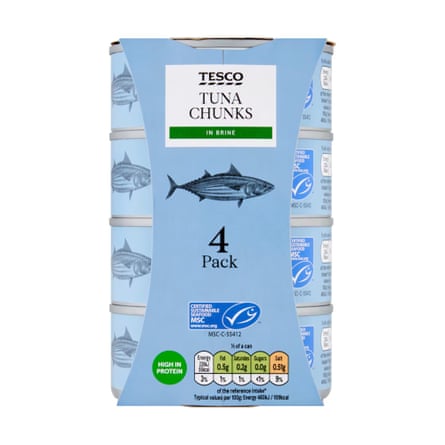 Tesco Tuna Chunks In Brine 4 X 145G