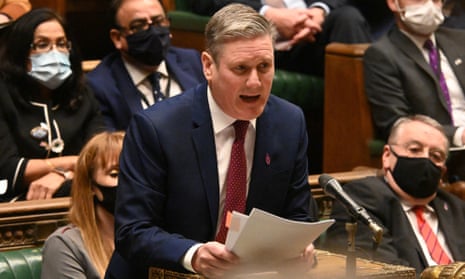 BRITAIN-HEALTH-VIRUS-POLITICS-JOHNSON<br>A handout photograph released by the UK Parliament shows Britain's main opposition Labour Party leader Keir Starmer attending Prime Minister's Questions (PMQs) in the House of Commons in London on January 26, 2022. - British Prime Minister Boris Johnson on Wednesday defended his government's record, vowing to fight on as he braced for a potentially damning report into lockdown-breaching parties. (Photo by JESSICA TAYLOR / various sources / AFP) / RESTRICTED TO EDITORIAL USE - NO USE FOR ENTERTAINMENT, SATIRICAL, ADVERTISING PURPOSES - MANDATORY CREDIT " AFP PHOTO / Jessica Taylor /UK Parliament" (Photo by JESSICA TAYLOR/AFP via Getty Images)